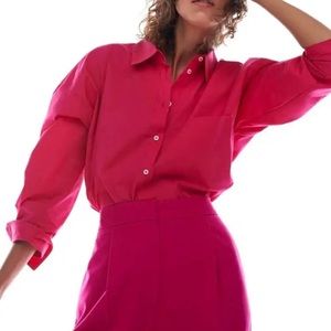 ZARA POPLIN SHIRT FUCHSIA